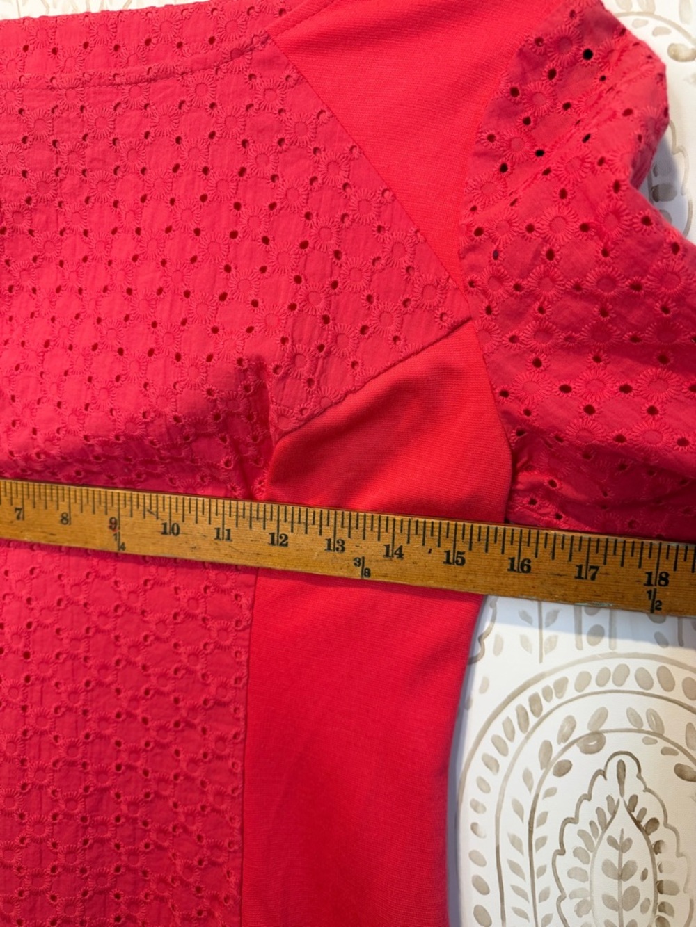 Anthropologie Tabitha Sample Eyelit Dress size 4 Red/Pink Brand NWT - Picture 6 of 8
